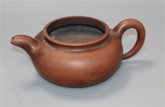 A Chinese redware teapot height 8cm